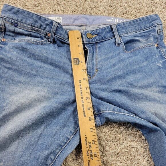 Gap 1969 Jeans Womens 33/16 Always Skinny Medium Wash Distressed Denim - Picture 4 of 11
